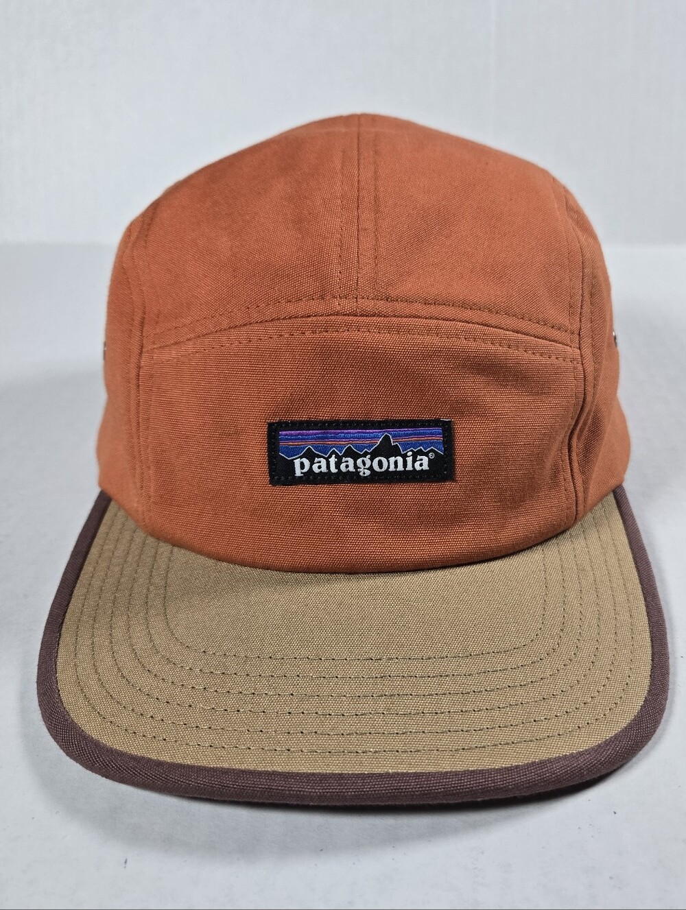 Patagonia Maclure Hat P-6 Label Burnt Orange 5 Panel OSFA Unisex Gorpcore